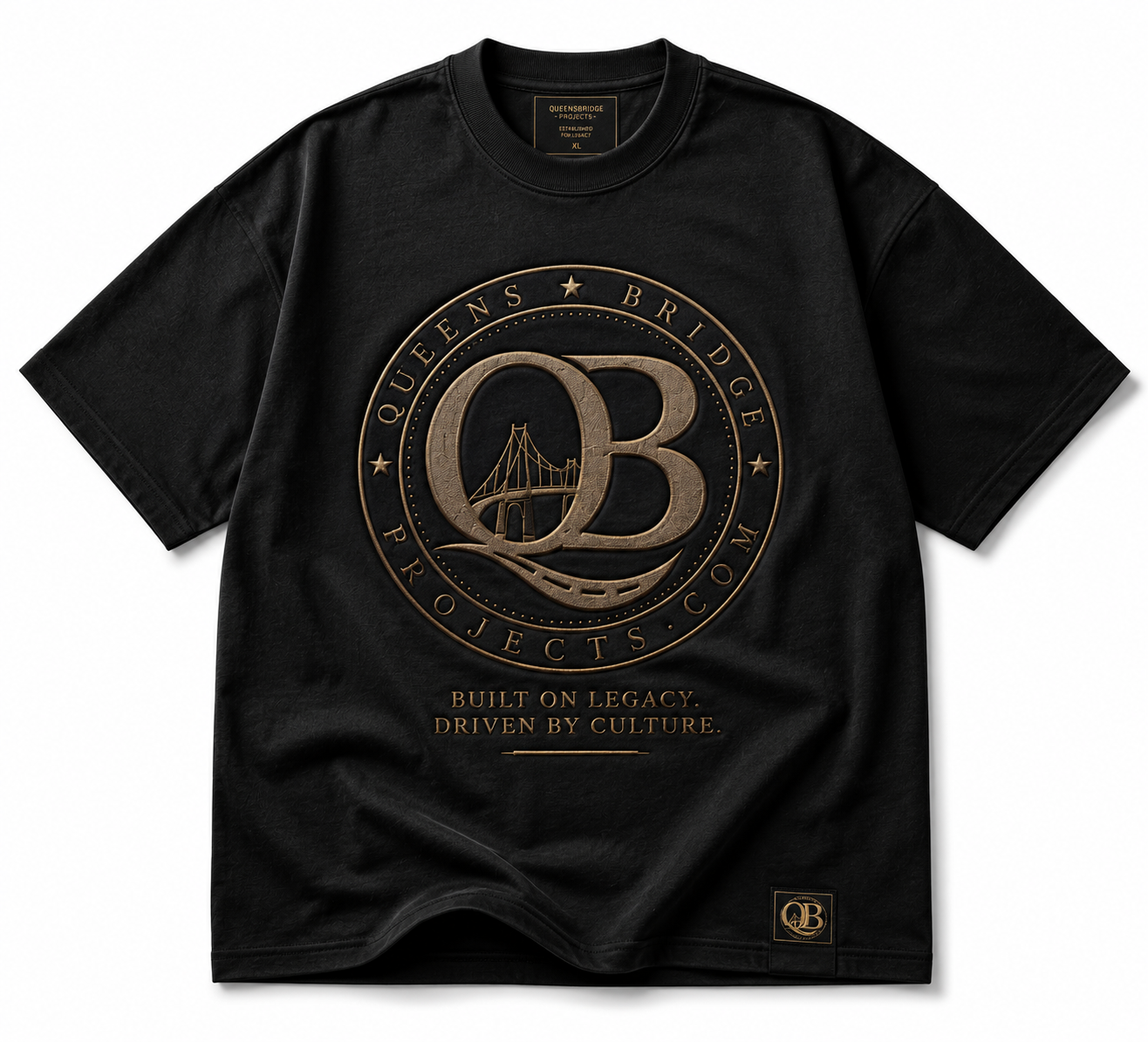 QB Billionaire T Shirt Black and Venetian Gold